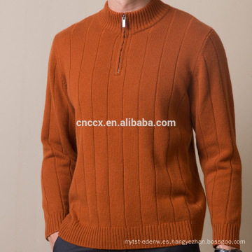 Jersey de cachemira de cuello alto de 16STC8163 hombres con media cremallera